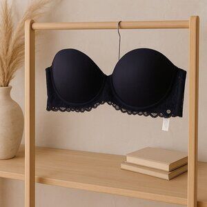 Lucky Brand Black Convertible Bra 38C Strapless or With Straps NWOT